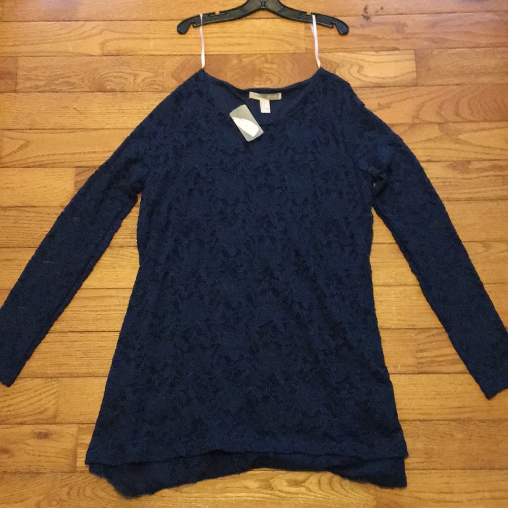 Loose fitted cocktail navy lace dress